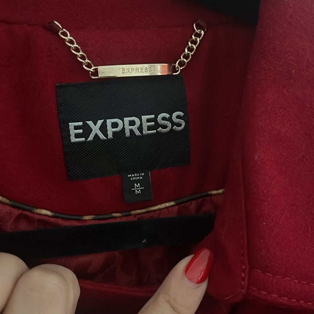 Express Red Double Breasted Wool Coat - image 6